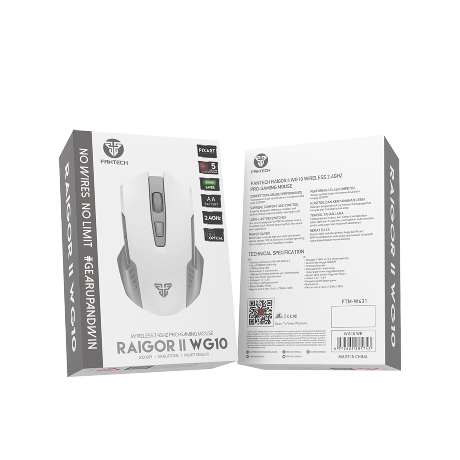 Fantech RAIGOR II WG10 Mouse Wireless Gaming - Fantech Indonesia